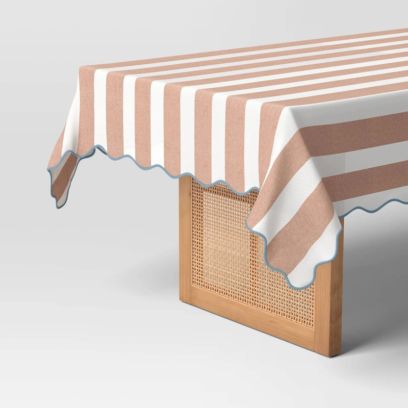 Coastal Striped Tablecloth Peach – Threshold