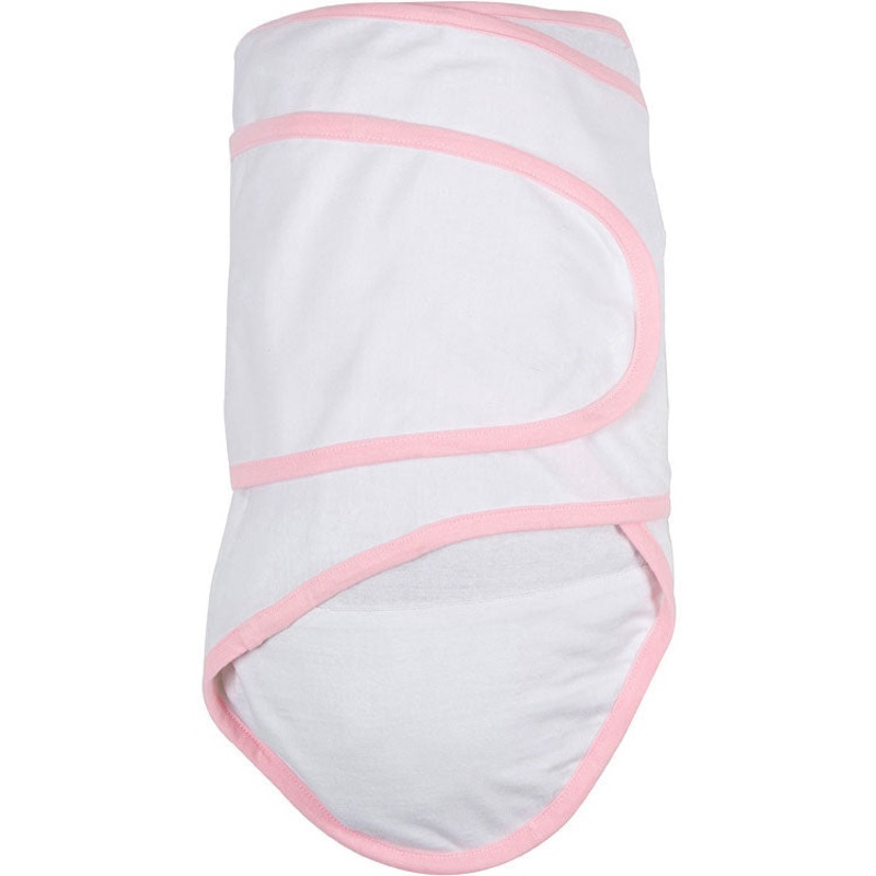 Miracle Blanket Swaddle – White with Pink