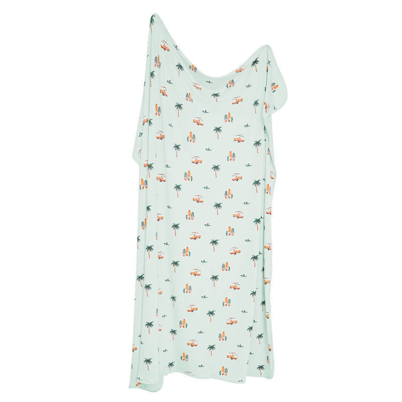 Swaddle Blanket in Dew Surf