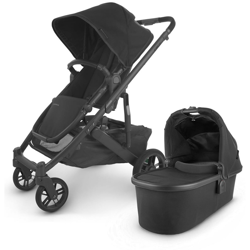 UPPAbaby Cruz V2 Stroller + Bassinet – Jake (Black/Carbon/Black Leather)