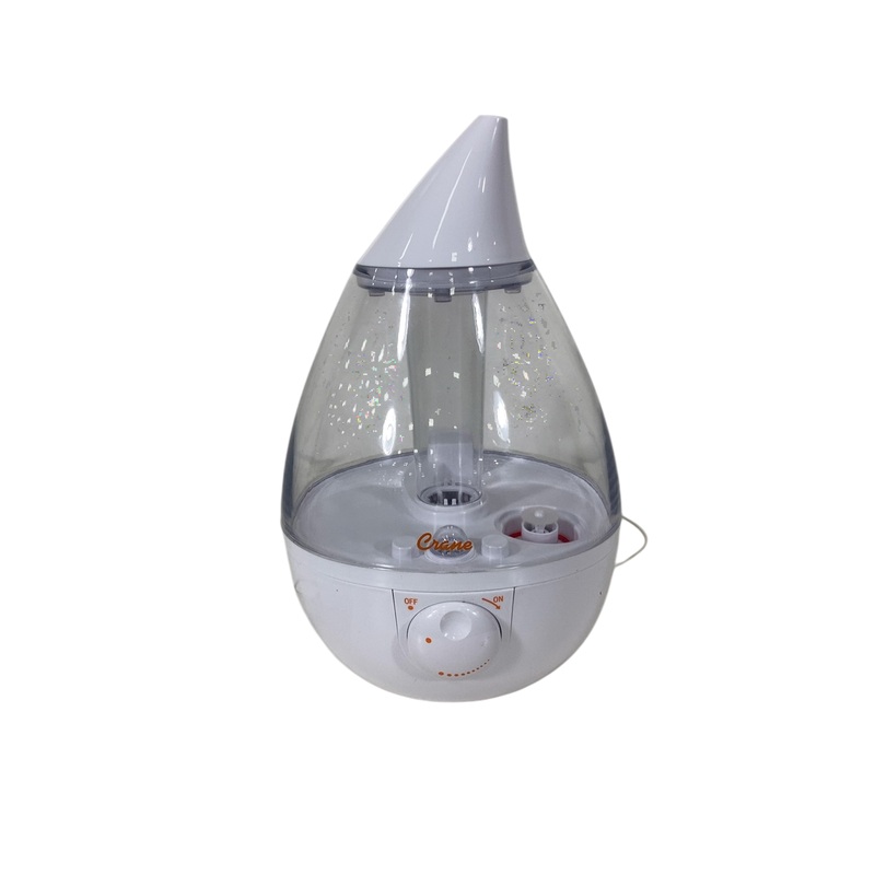 Crane 4-in-1 Drop Ultrasonic Cool Mist Humidifier, Clear & White