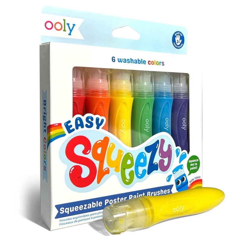 Ooly Easy Squeezy Squeezable Poster Paint Brushes – Set of 6