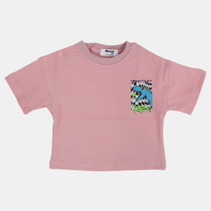 Unisex Baby Dustypink “TYRANOSAURUS REX” Cotton T-Shirt