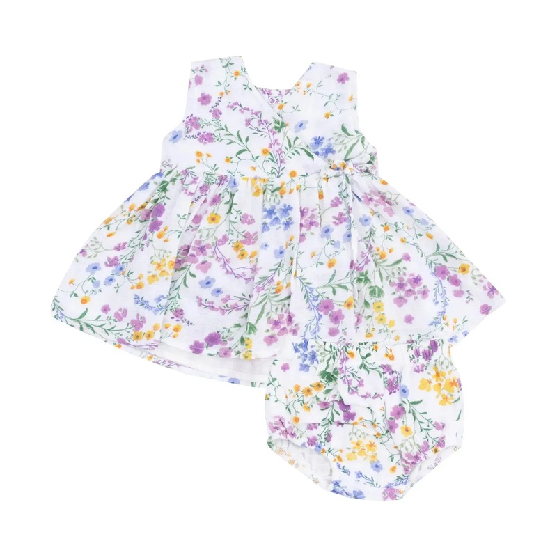 Angel Dear – Organic Kimono Dress + Bloomer – Cottage Floral