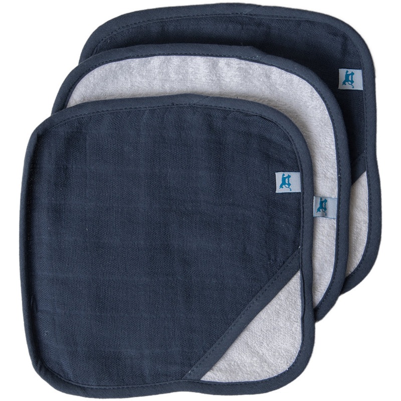 Little Unicorn 3 Pack Cotton Washcloth Set – Indigo Wash