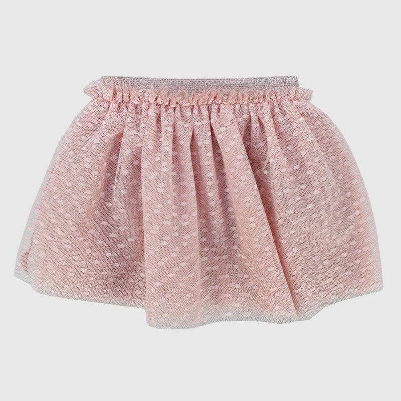 Pink Dotted Ruffled Skirt