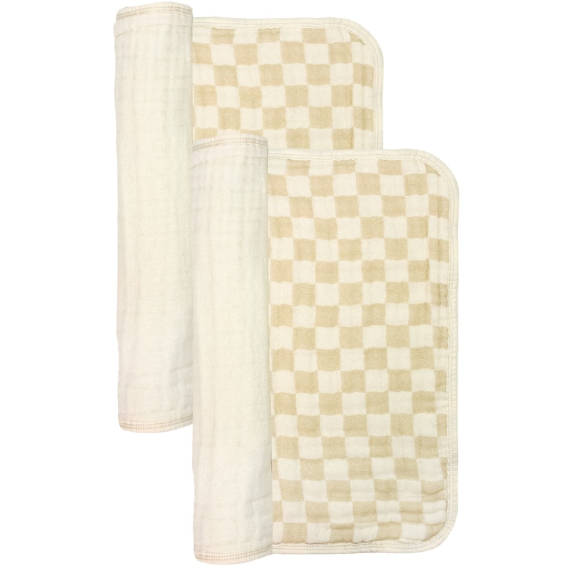 Cloud Muslin Burp Cloth 2 Pack – Austin/Cream