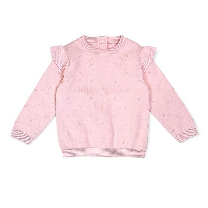 Knit Ruffle Bobble Girl Pullover Milan