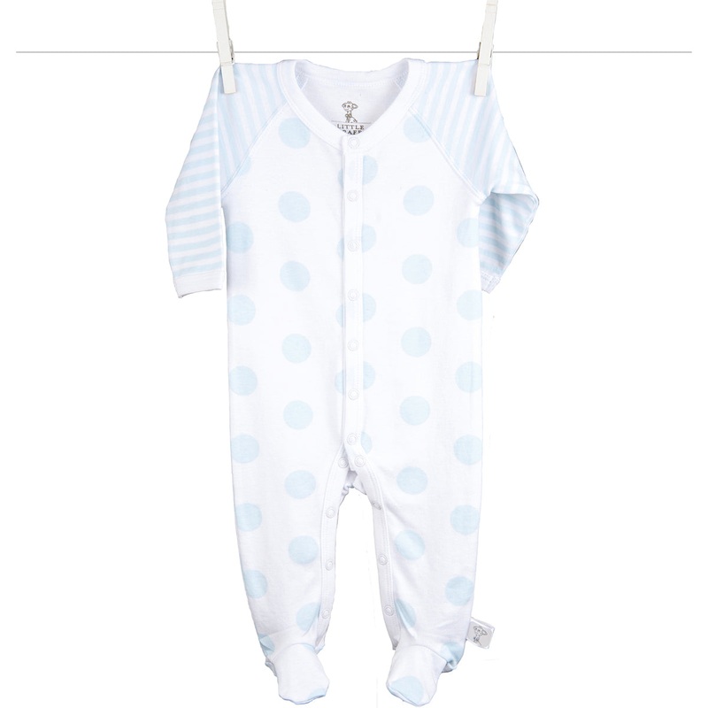 Little Giraffe Lollipop Henley Footie in Blue – 6 to 9 Months