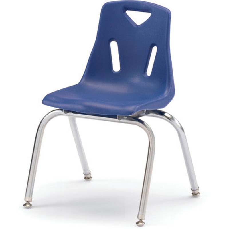 Berries Stacking Chair with Chrome-Plated Legs – 16″ Ht – Blue