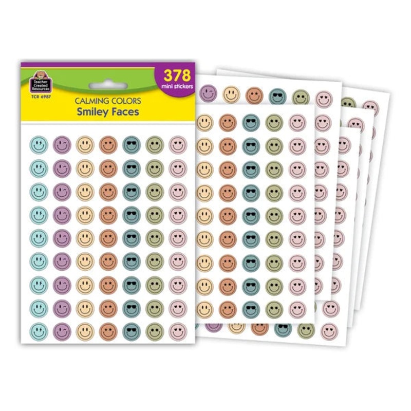 Calming Colors Smiley Faces Mini Stickers