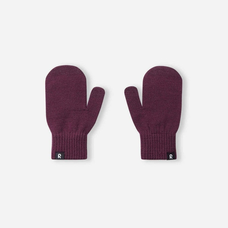 Renn Wool Blend Knit Mittens – Deep Purple