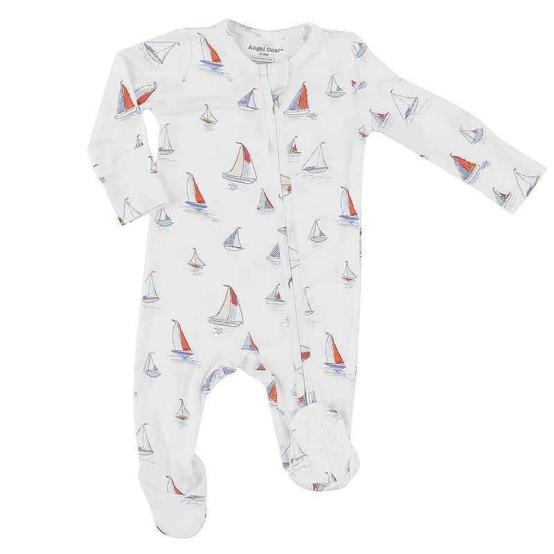 Angel Dear Zipper Footie Sketchy Sailboats