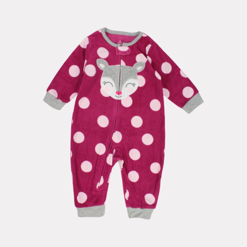 Deer Head Long-Sleeved Footless Onesie