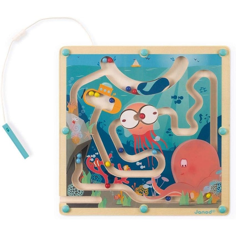 Janod Magnetic Wooden Marble Maze, Ocean