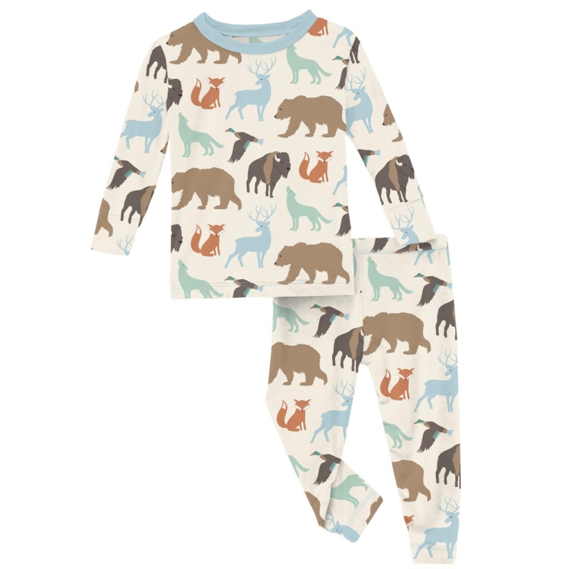Print Long Sleeve Pajama Set – Wildlife