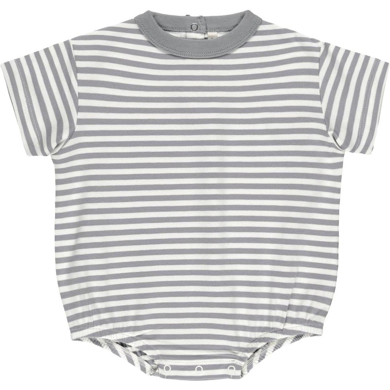 Quincy Mae Relaxed Bubble Romper || Blue Stripe