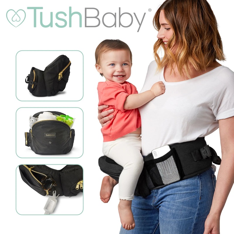 Tushbaby Hip Seat Baby Carrier – Black/Gold