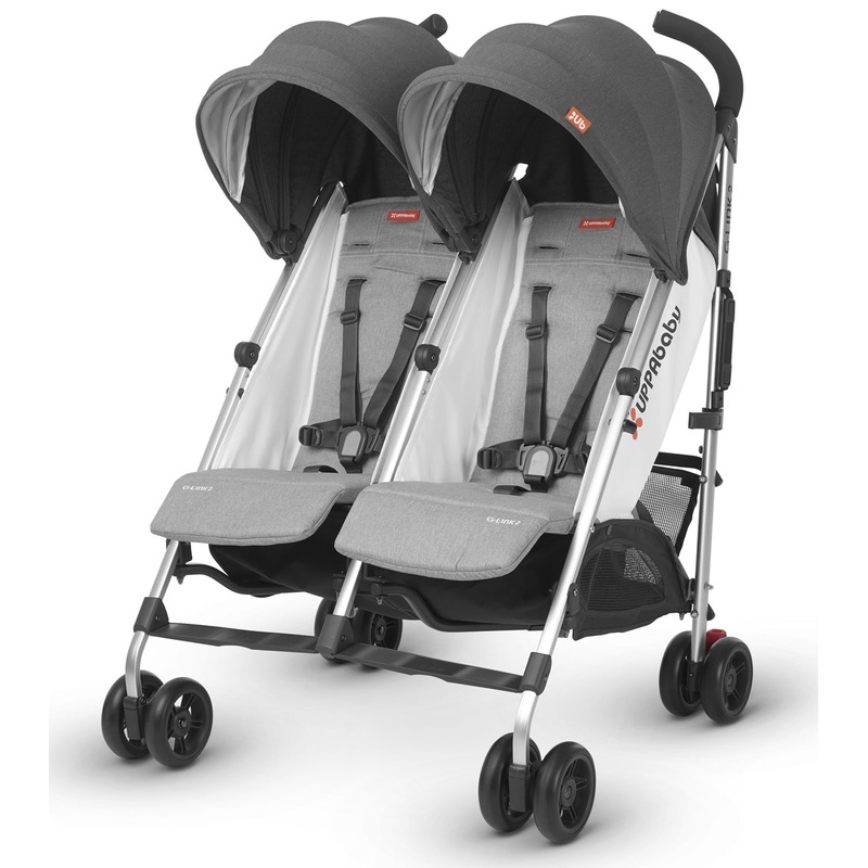 UPPAbaby G-LINK 2 Side by Side Double Stroller – Jordan (Charcoal Melange)