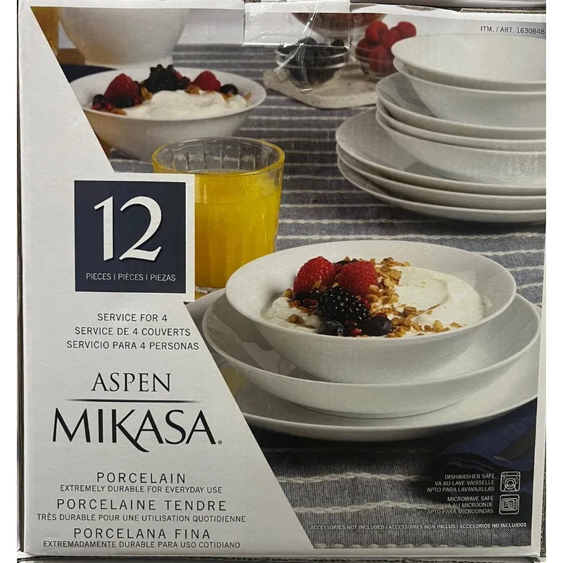 Aspen Porcelaine Dinnerware 12 Piece.