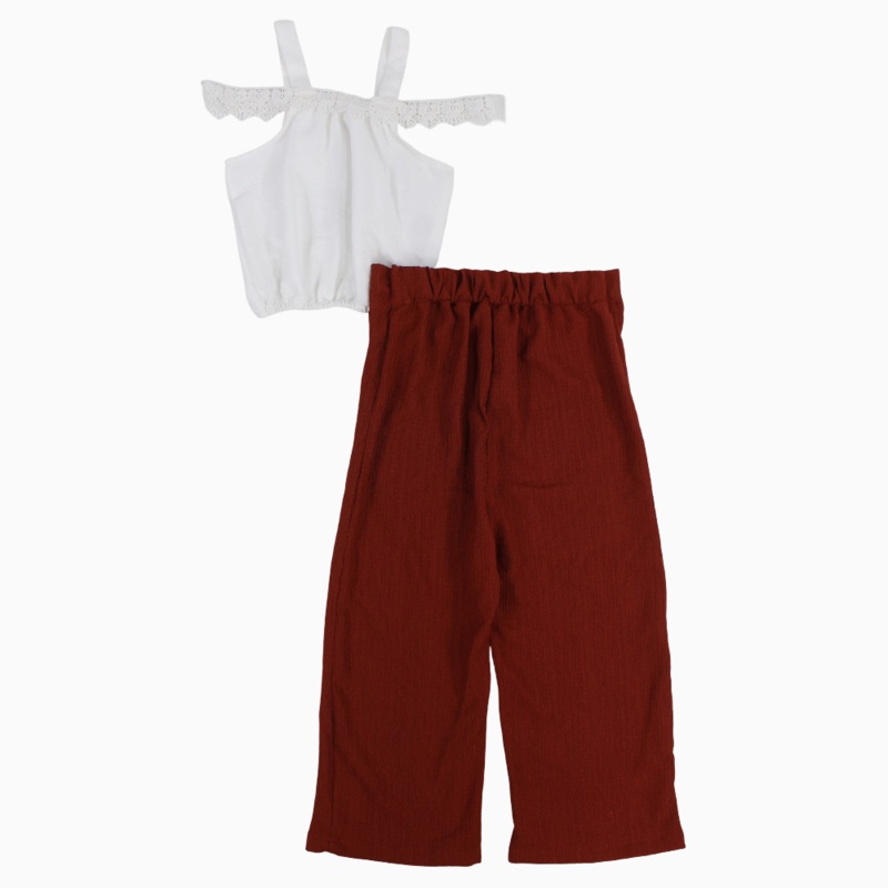Girls 2-Piece Outfit Set  White/Brick
