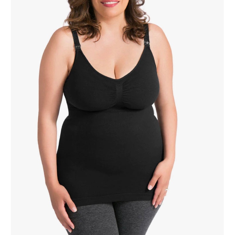 Kindred Bravely Sublime Maternity And Nursing Tank With Built In Bra, Black, XXL/1X