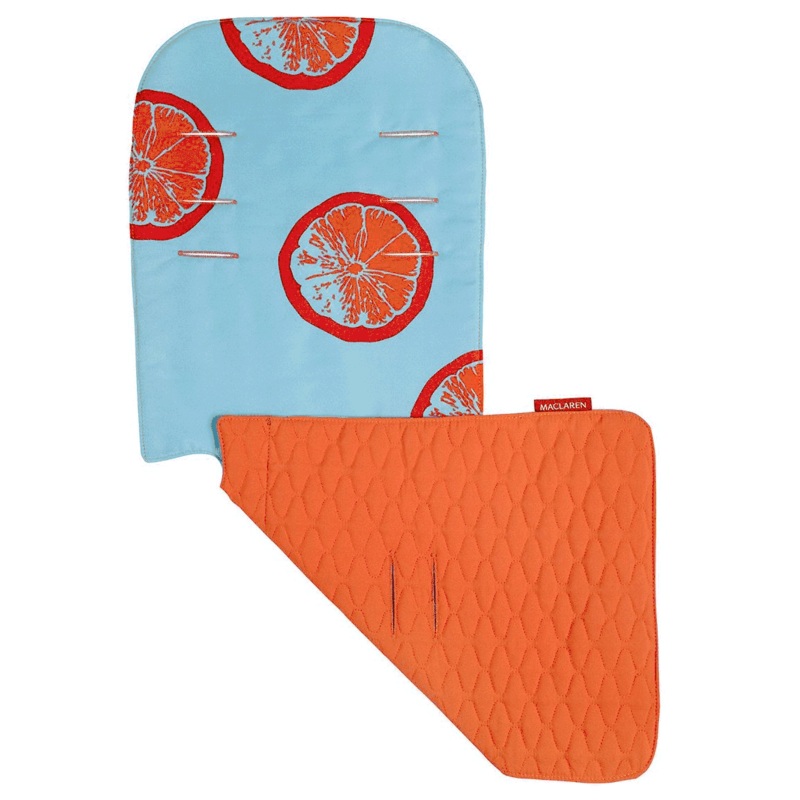 Maclaren Reversible Seat Liner in Fruit Slices Blue Radiance/Flame Orange