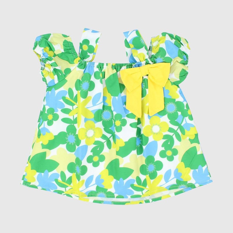 Multicolored Flowers Sleeveless Blouse