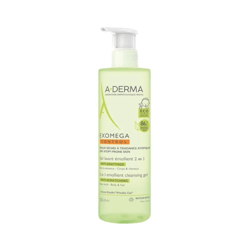 Aderma Emollient Cleansing Gel Hair And Body 2-In-1 500ml