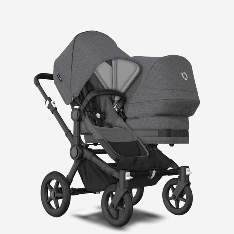 Bugaboo Donkey 5 Duo Stroller, 2022, Black, Grey Melange, Grey Melange