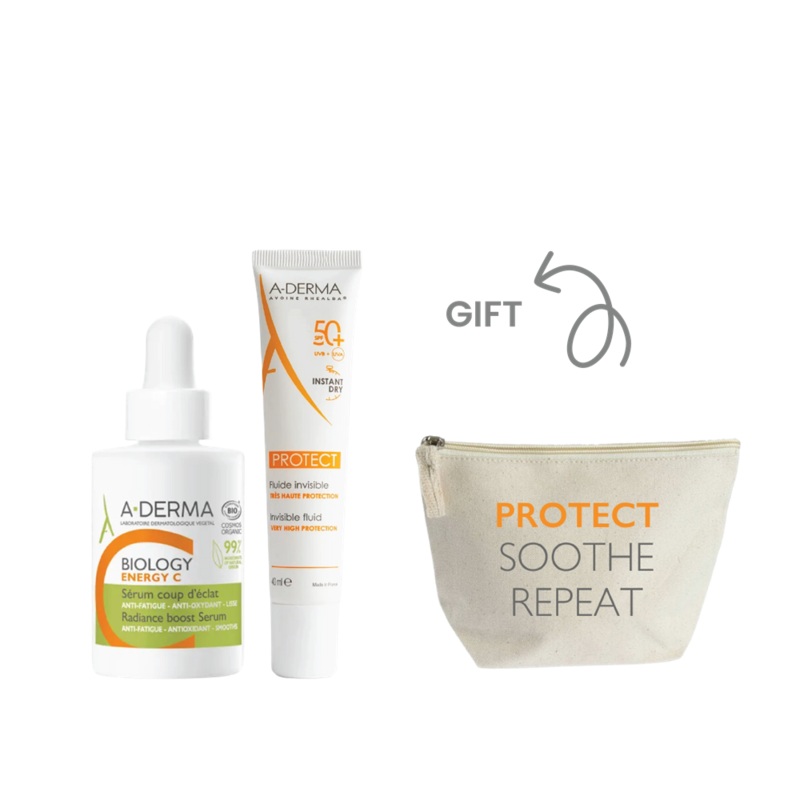 Aderma Biology Energy C Serum + Aderma Protect Fluid Sunscreen SPF50+