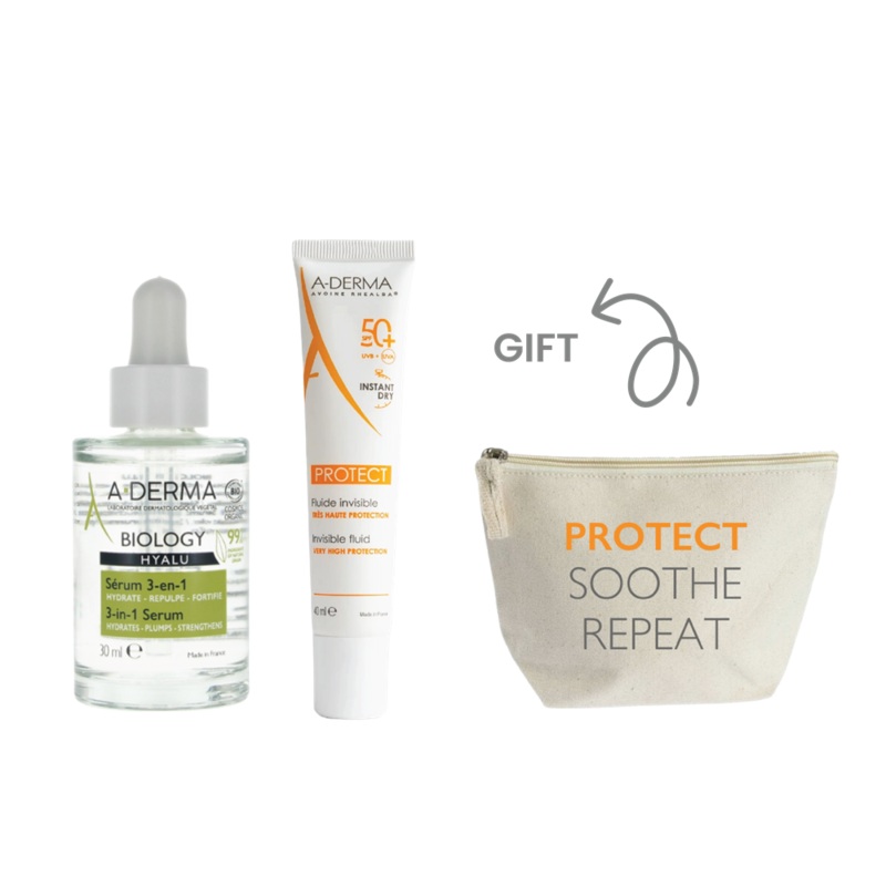 Aderma Biology Hyalu 3in1 Serum + Aderma Protect Fluid Sunscreen SPF50+