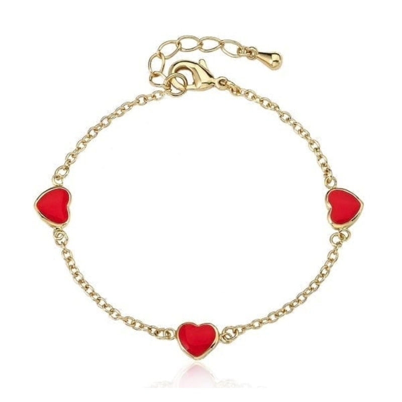 Topaz&Ruby Red Enameled Bracelet (Newborn-Toddler)