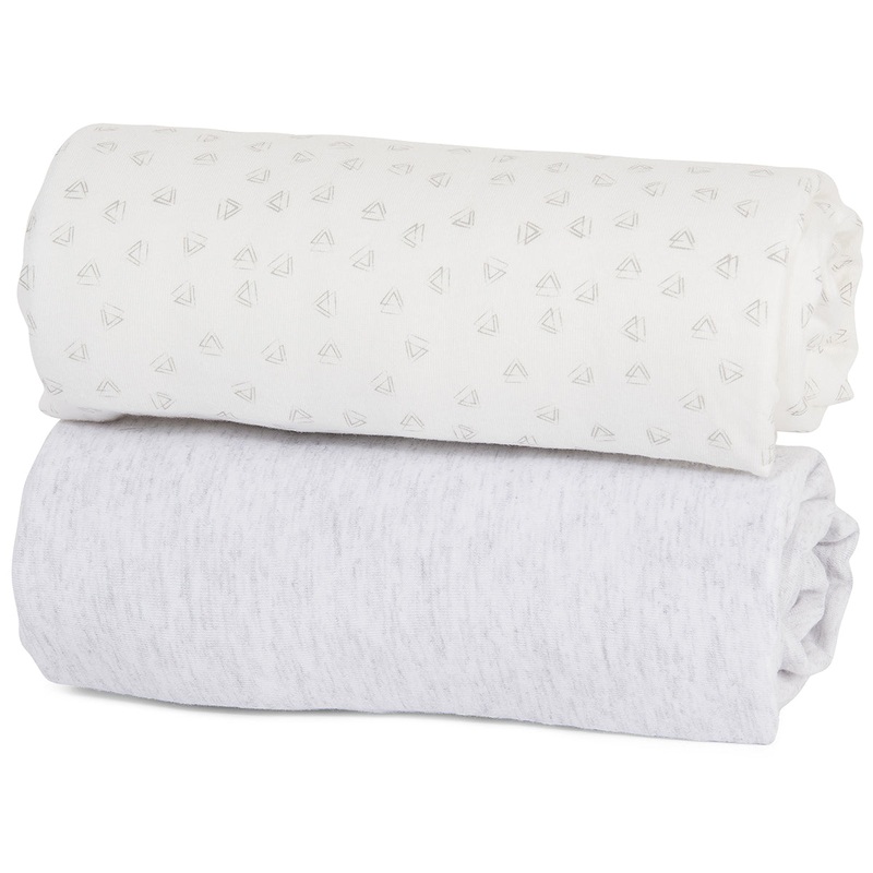 Tutti Bambini CoZee Fitted Sheets (2 Pack) – Grey / Cloud