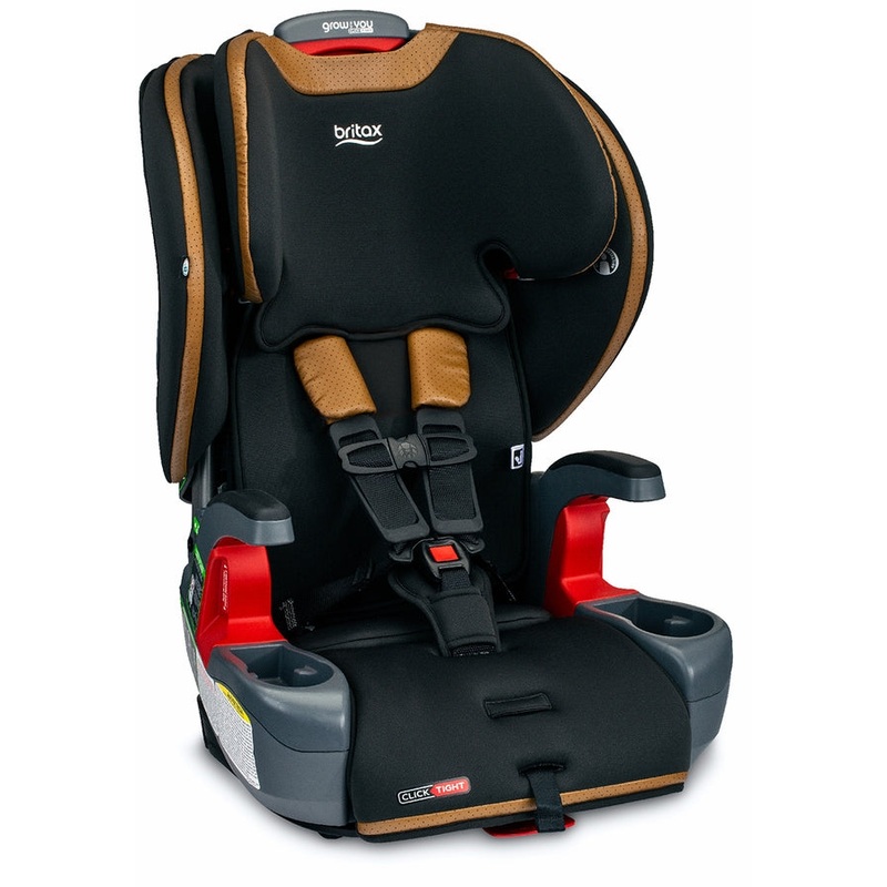 Britax OPEN BOX Grow With You ClickTight Harness Booster Car Seat – Ace Black (SafeWash + StayClean)