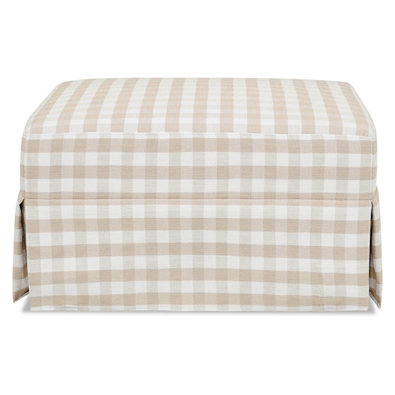 Crawford Gliding Ottoman – Tan Gingham