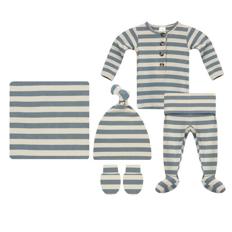 Pre-Order: Lincoln Ribbed Newborn Hat Bundle (Top + Bottom)