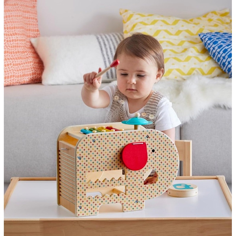 Wooden 5-in-1 Elephant Music Toy