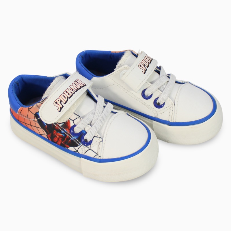 Baby Boys Leather Sneakers  Spiderman Print