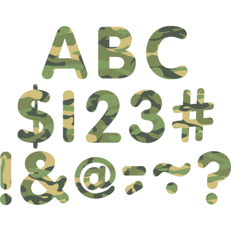Camouflage Punch Out Letters