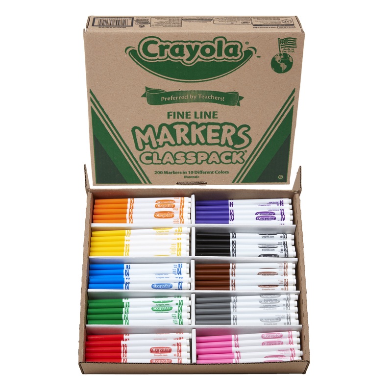 Crayola Washable Thin Line Marker Classpack