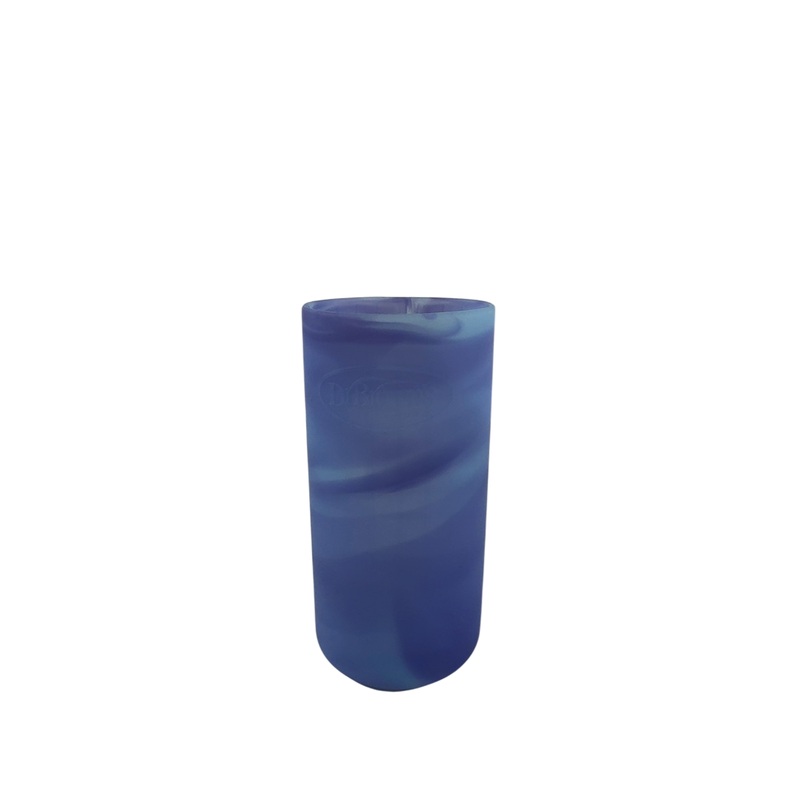 Dr. Brown’s Natural Flow Options+ Narrow Glass Bottle Silicone Sleeve, 8oz, Glow in the Dark Blue