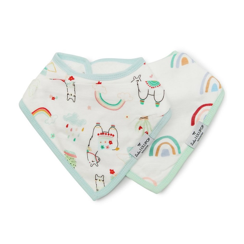 Loulou Lollipop Luxe Muslin Bandana Bib Set – Llama