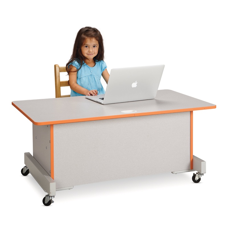Rainbow Accents Apollo Single Computer Desk – Teal