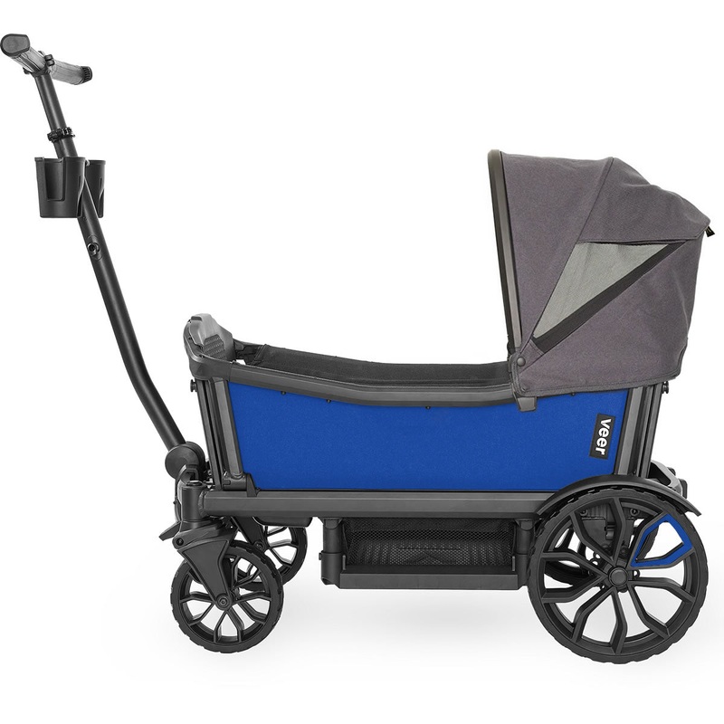 Veer Cruiser (2 Seater) Stroller Wagon + Canopy Bundle – Kai Blue/Gray