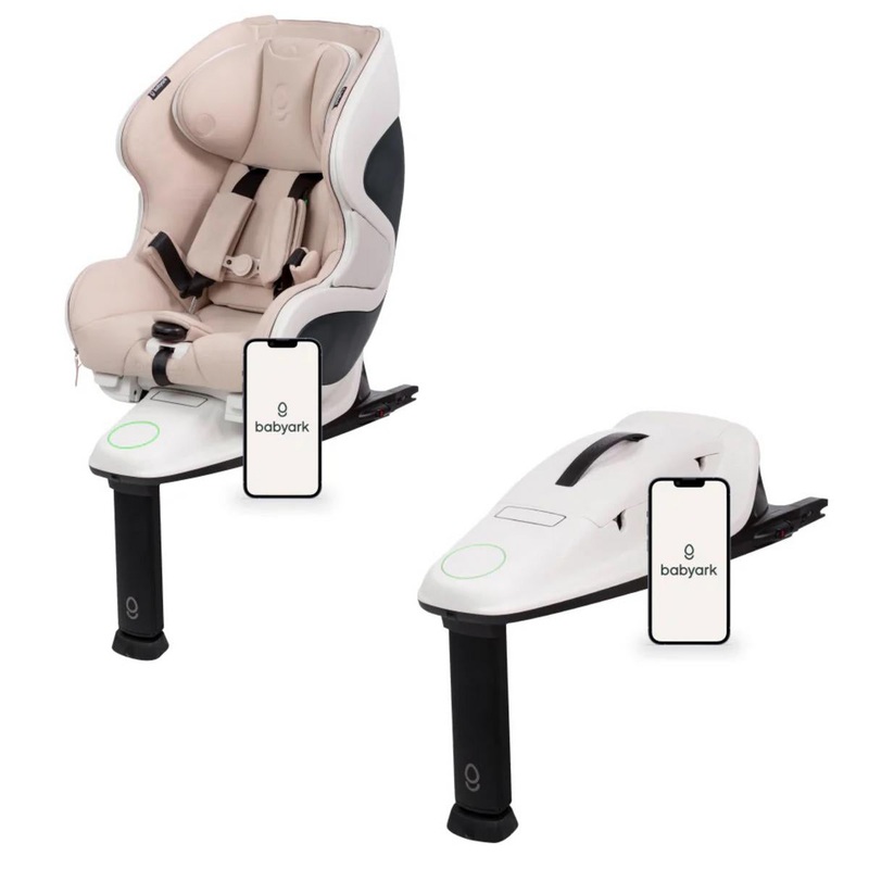Babyark Smart Convertible Car Seat + Extra Base Bundle – Eggshell White / Moonlight