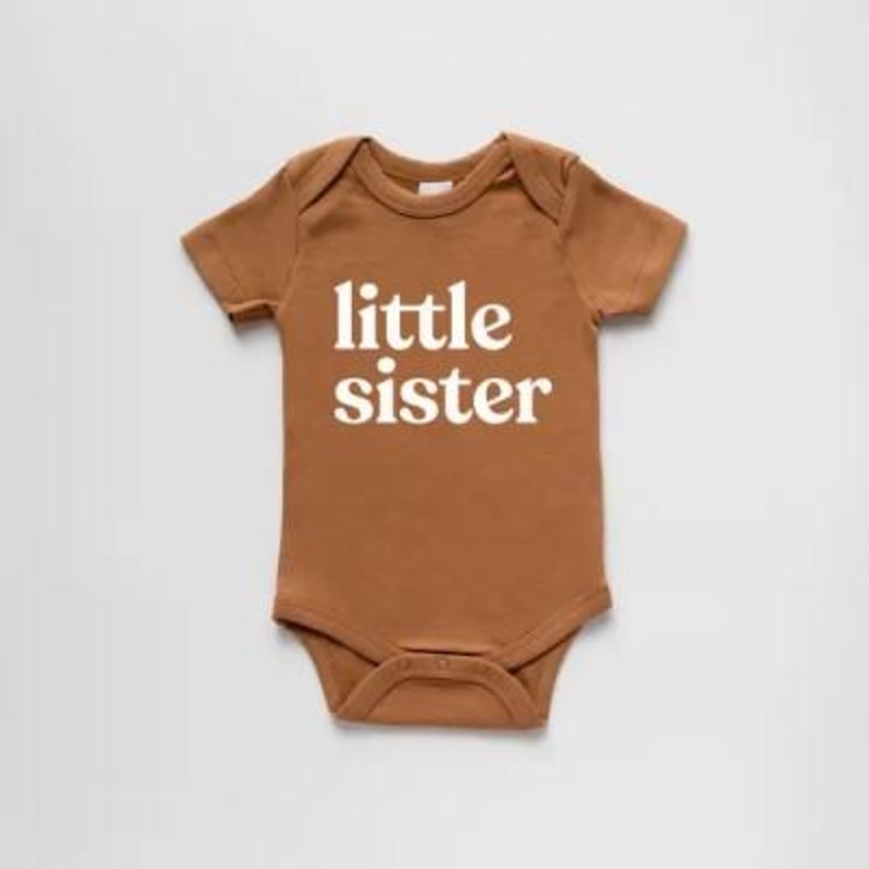 Organic Little Sister Short-Sleeved Baby Bodysuit – Camel 0-3 months Camel