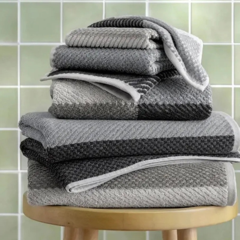 Colorblock Bath Towel 6-Piece Set – Gray