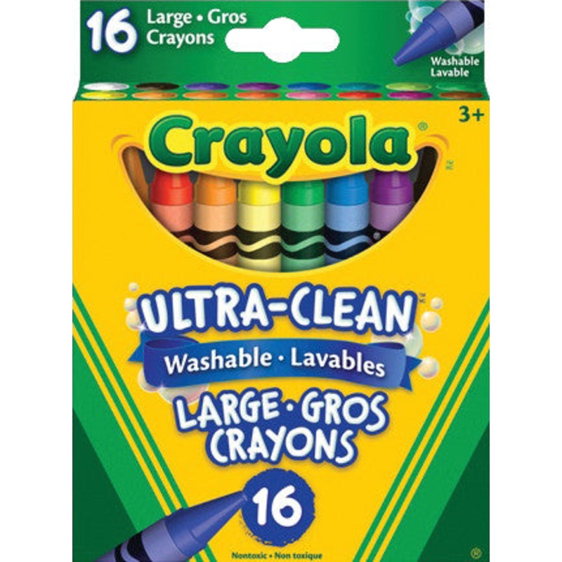 Crayola Ultra Clean Washable Large Crayons, 16 colors