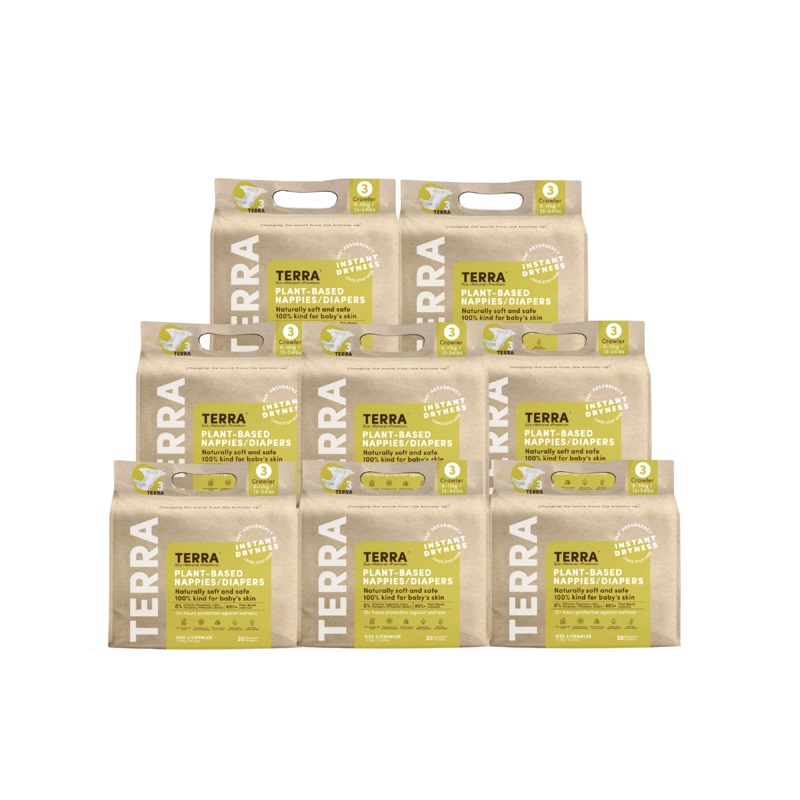 Terra Diapers Size 3 Crawler – 160 Diapers